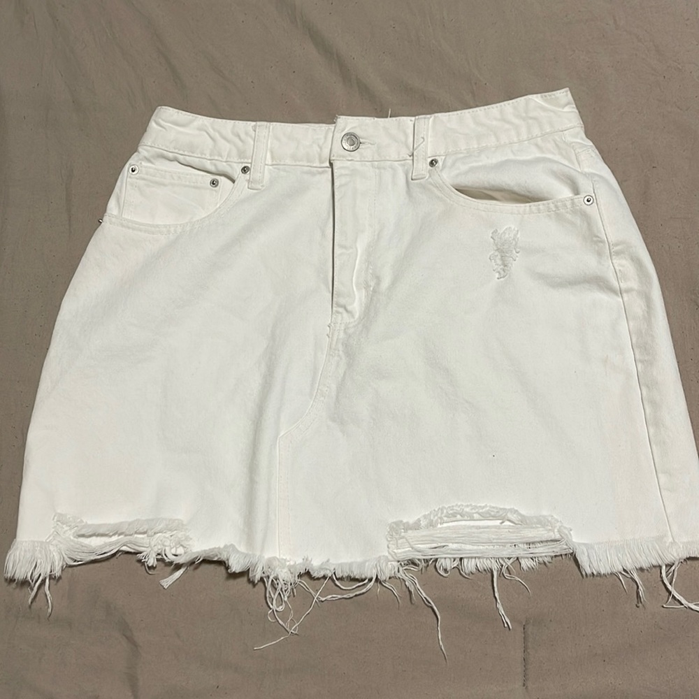 Forever 21 White Jean Skirt